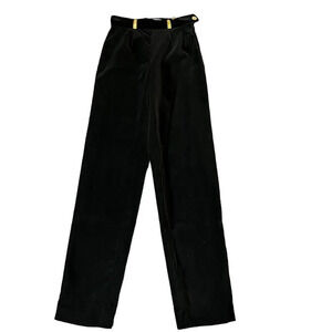 Christian Llinares Black Velour‎ Pants with Gold Accents EU Size 38